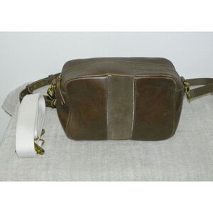 Madewell Purse Leather Suede Inset Crossbody Brown Transport Camera Bag 2 Straps